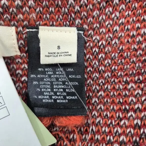 Anthropologie Sleeping On Snow Cardigan Small Maroon Wool Blend Southwest NWT - Picture 5 of 5